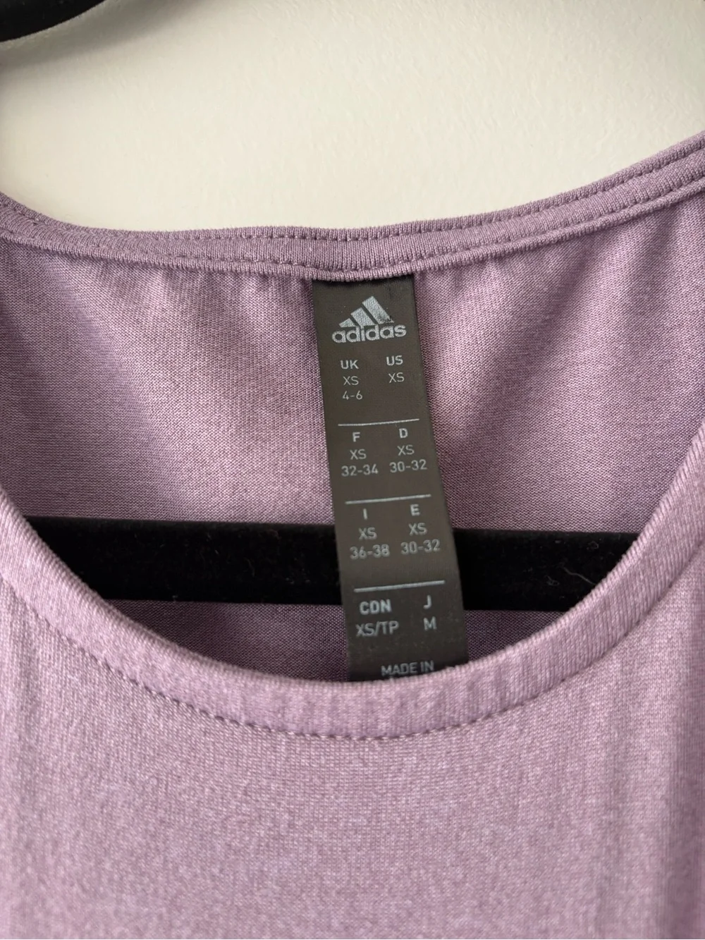 Adidas Lavender Purple Racerback Athletic Tank Top with Striped Straps Size XS